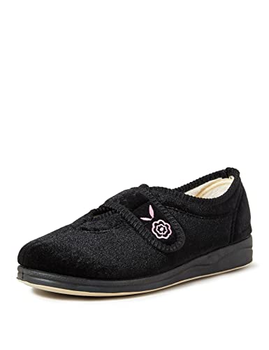 Padders Damen Camilla Low-Top Hausschuhe, Schwarz - Schwarz Schwarz 10 - Größe: 38 (5 UK) von Padders