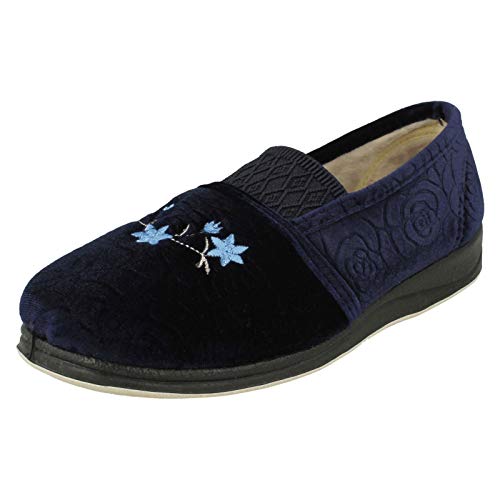 Padders Damen Michelle Flache Hausschuhe, Blau (Navy 24), 41 EU X-Weit von Padders