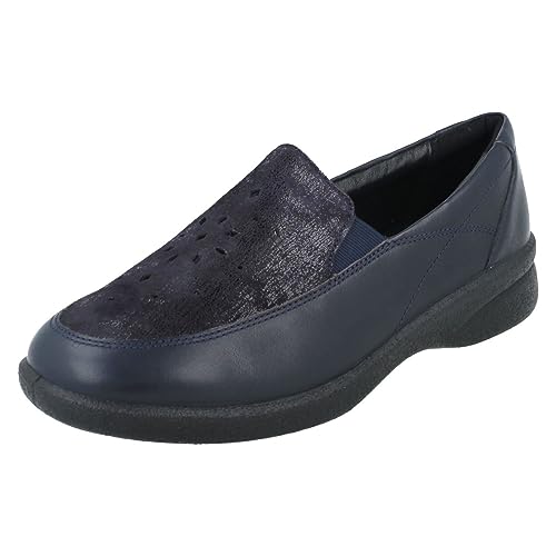 Padders Flache Damenschuhe Reveal – Schwarz / Schwarz mit Lederimitat – UK-Größe, midnight blue, 38.5 EU von Padders