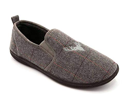 Padders Herren Huntsman Flache Hausschuhe, Grau (Grey Combi 97), 43 EU Weit von Padders