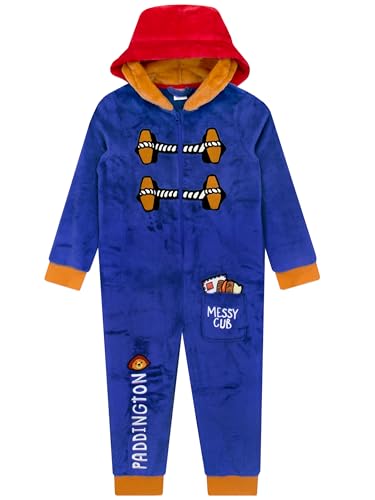 Paddington Bear Onesie Jungen | Onesie Kinder Kuschelig | Schlafoverall Kinder Mit Haube | Blau 92 von Paddington