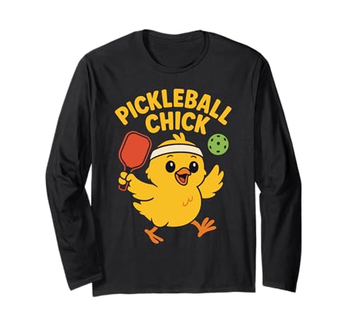 Pickleball Chick, niedliches, lustiges Paddelliebhaber-Sportler, Damen und Mädchen Langarmshirt von Paddle Chick Apparel