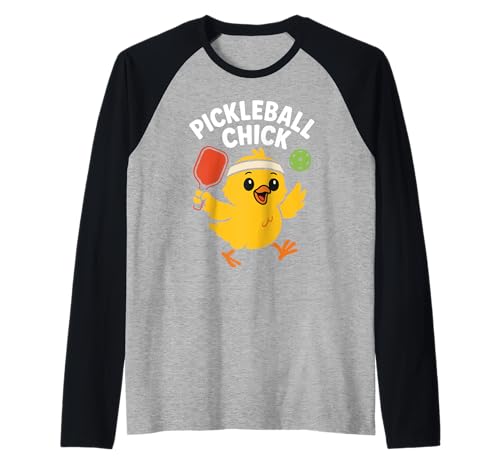 Pickleball Chick, niedliches, lustiges Paddelliebhaber-Sportler, Damen und Mädchen Raglan von Paddle Chick Apparel