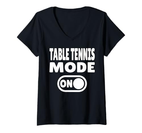 Damen Table Tennis Mode ON - Lustiges Tischtennisspieler T-Shirt mit V-Ausschnitt Damen Table Tennis Mode ON - Lustiges Tischtennisspieler T-Shirt mit V-Ausschnitt von Paddle Power Collective