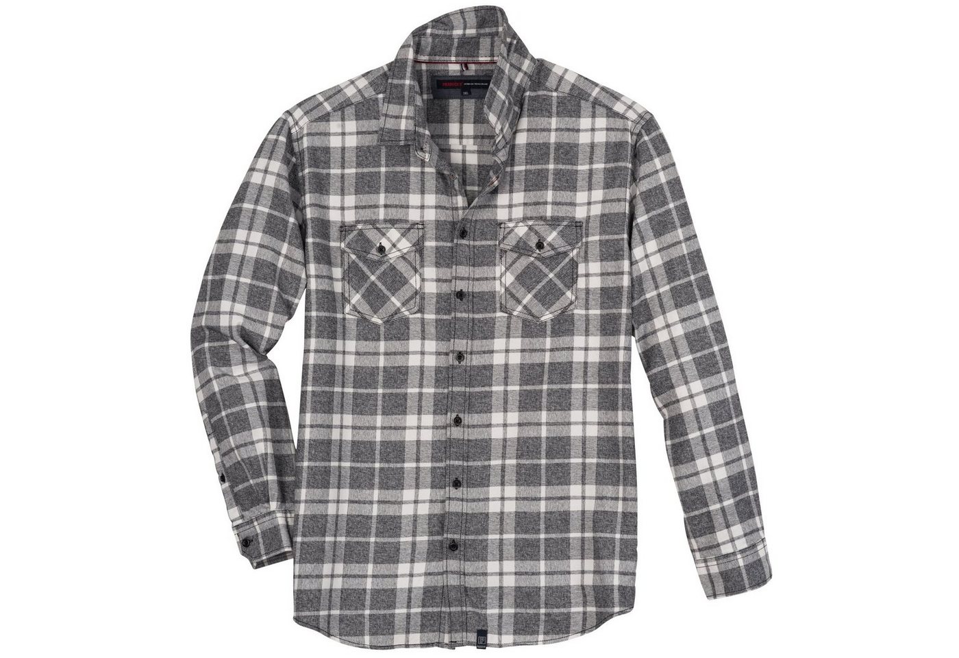 Paddock's Flanellhemd Paddock´s XXL Karoflanellhemd grau melange-offwhite von Paddock's
