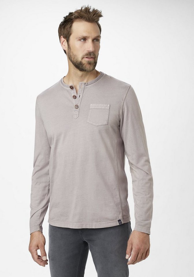 Paddock's Langarmshirt (1-tlg) Henley Langarmshirt mit Knöpfen von Paddock's