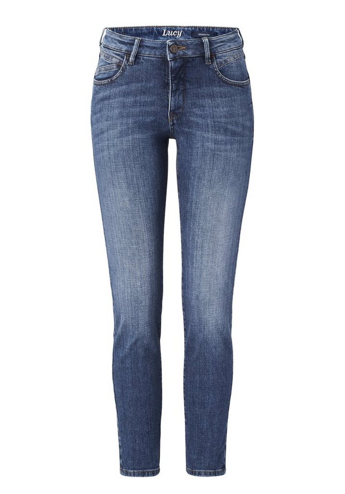 Paddock's Skinny-fit-Jeans LUCY Skinny-Fit Röhrenjeans mit Handwork & 3D Falten Effekt von Paddock's