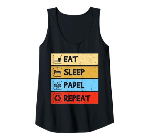 Damen Eat Sleep Padel lustiges Padelball Spieler Tank Top von Padelball Outfit & lustige Padelball Sprüche
