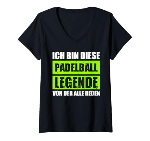 Damen Ich Bin Diese Padelball Legende lustiges Padelball Spieler T-Shirt mit V-Ausschnitt Damen Ich Bin Diese Padelball Legende lustiges Padelball Spieler T-Shirt mit V-Ausschnitt von Padelball Outfit & lustige Padelball Sprüche