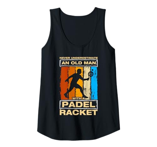 Damen Never Underestimate an Old Man lustiges Padelball Spieler Tank Top von Padelball Outfit & lustige Padelball Sprüche
