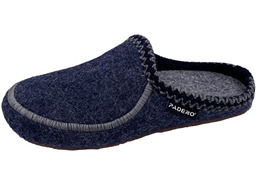 Padero MANNI Hausschuhe warme Pantoffeln aus Wollfilz, Jeans-Blau, EU 39 von Padero