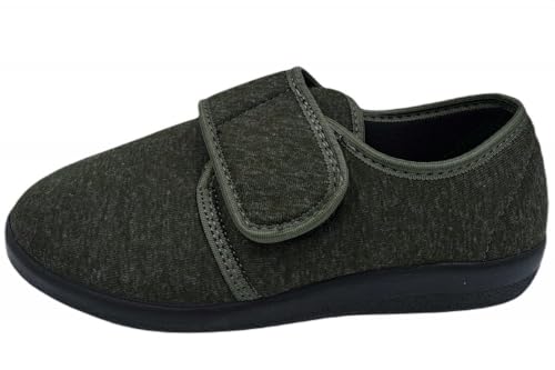 Padero Hausschuhe Klettverschluss geeignet für breite Füße, Khaki, EU 43 Padero Hausschuhe Klettverschluss geeignet für breite Füße, Khaki, EU 43 von Padero