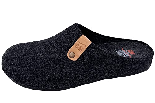 Padero Herren Filzpantoffel Hausschuhe Filz mit loser Einlage, Anthrazit, EU 40 von Padero