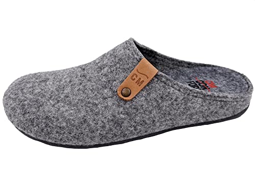 Padero Herren Filzpantoffel Hausschuhe Filz mit loser Einlage, Grau, EU 41 von Padero