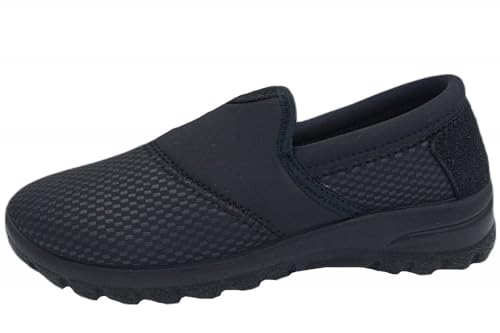 Padero OrtoMed Damen Slipper weit geschnitten Weite H Halbschuhe für breite Füße, Schwarz, EU 38 von Padero