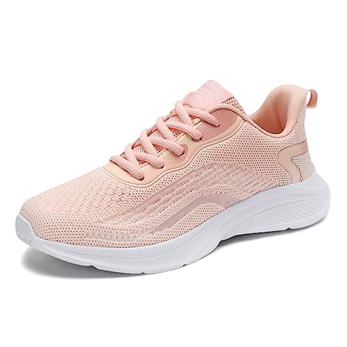 PADGENE Laufschuhe mit Kissen, Strick für Damen, Laufschuhe, Reisen, lässig, Sneaker, Laufen, Fitnessstudio, Fitness, Sportschuhe, modisch, im Freien, Stil C, Rosa, 40 EU von Padgene