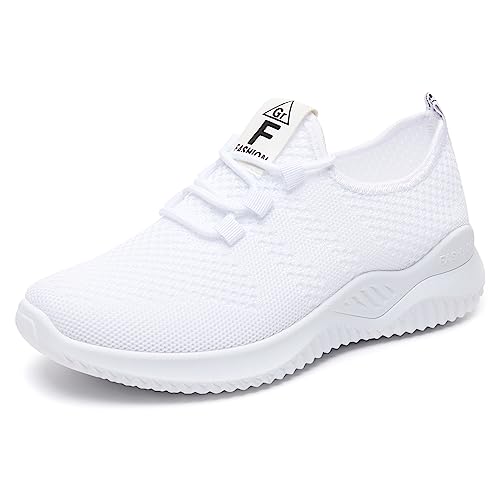 PADGENE Laufschuhe mit Kissen, Strick für Damen, Laufschuhe, Reisen, lässig, Sneaker, Laufen, Fitnessstudio, Fitness, Sportschuhe, modisch, im Freien, Stil D, weiß, 39 EU von Padgene