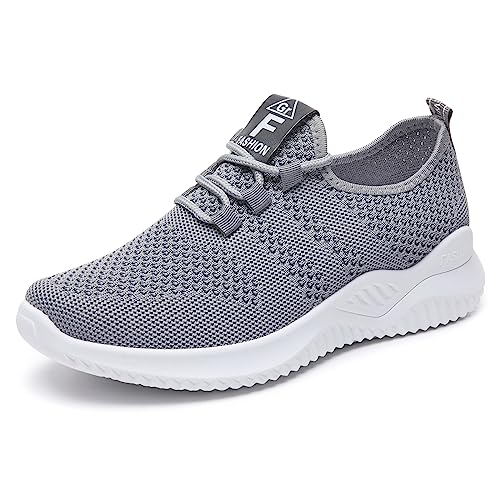 PADGENE Laufschuhe mit Kissen, Damen, Laufschuhe, Reisen, lässig, Turnschuhe, Laufen, Fitnessstudio, Fitness, Sportschuhe, modisch, im Freien, Stil D Grau, 38 EU von Padgene