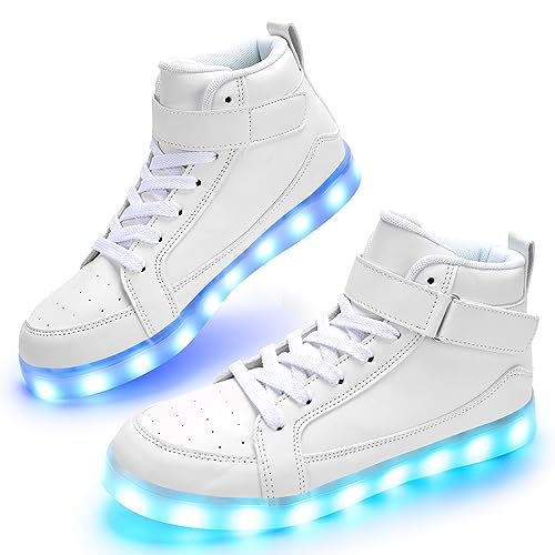 PADGENE Sportschuhe mit blinkenden LEDs, für Damen/Herren, wiederaufladbar über USB, Xe Blanc, 41 EU von Padgene