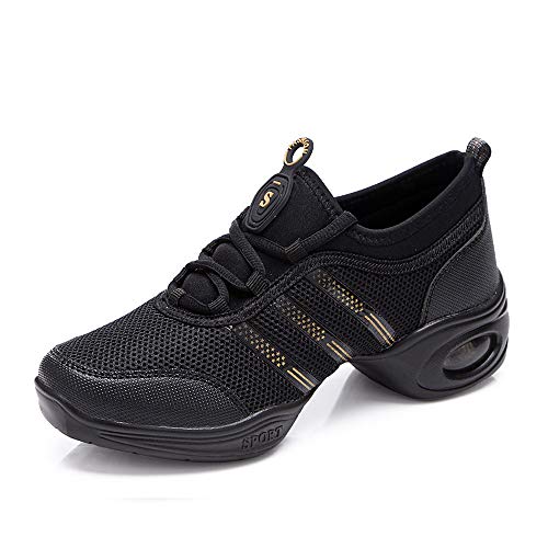 Padgene Damen Jazz Schuhe Tanzschuhe Damen Mode Mesh Lace Up Schuh Freizeit Training Sneaker Sport Outdoorschuhe Laufschuhe Modern Tanz Jazz Tango Gymnastik Schuhe von Padgene