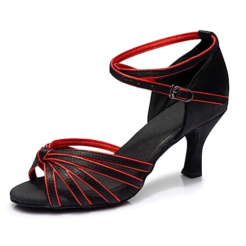 Padgene Latein Tanzschuhe für Damen Schwarz Professionelle Tanzschuhe Ballsaal Party Salsa Tanzübung Performance Schuhe von Padgene