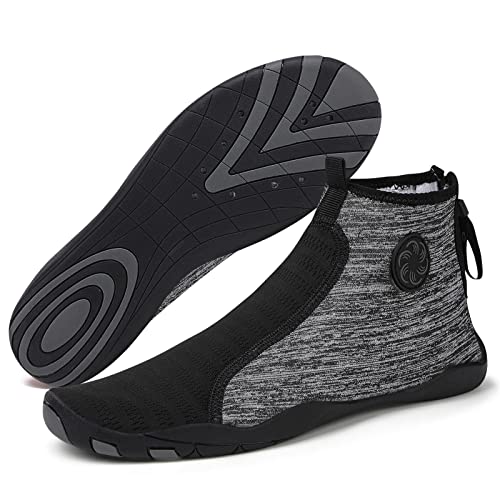 Padgene Wasserschuhe für Männer und Frauen Schnelltrocknende Wasserschuhe Unisex zum Schwimmen, Yoga, Strand, Laufen, Schnorcheln, Surfen, Tauchen, B640-Schwarz, 44 EU von Padgene