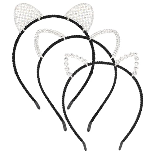 Padorul 3 x Strass-Katzenohren-Stirnband für Frauen – glitzernde Party-Haar-Accessoires, rutschfeste Make-up-Stirnbänder für Mädchen, Kostüm- und Themenveranstaltungen Padorul 3 x Strass-Katzenohren-Stirnband für Frauen – glitzernde Party-Haar-Accessoires, rutschfeste Make-up-Stirnbänder für Mädchen, Kostüm- und Themenveranstaltungen von Padorul
