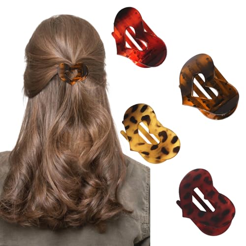 Padorul 4 Stück flache Entenschnabel-Haarspangen für Frauen, gebogenes Design, hohle Herz-Haarklammern, rutschfest, für den täglichen Gebrauch Padorul 4 Stück flache Entenschnabel-Haarspangen für Frauen, gebogenes Design, hohle Herz-Haarklammern, rutschfest, für den täglichen Gebrauch von Padorul