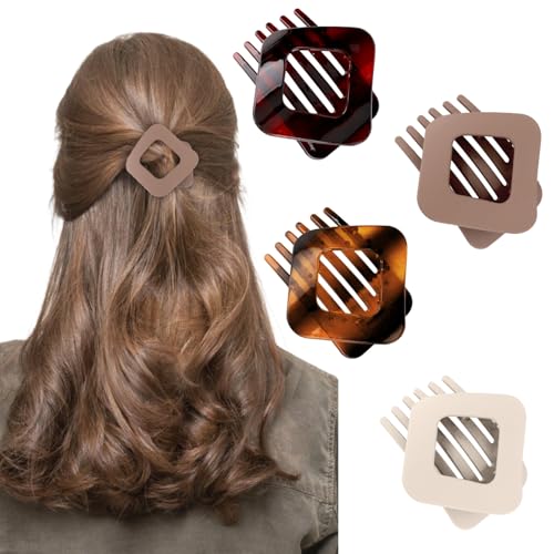 Padorul 4 Stück matte flache Entenschnabel-Klammern für Frauen, einfarbige Diamant-Haarspangen – modischer Haarschmuck für alltägliche Frisuren Padorul 4 Stück matte flache Entenschnabel-Klammern für Frauen, einfarbige Diamant-Haarspangen – modischer Haarschmuck für alltägliche Frisuren von Padorul