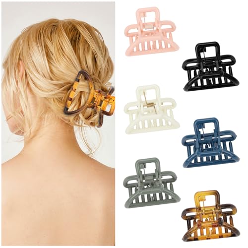 Padorul 6 Stück Klauen-Clips Haarspangen für Frauen Mädchen – rutschfeste kleine Halbmond-Haarklammern mit starker Feder von Padorul