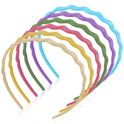 Padorul 6 Stück rutschfeste Kunststoff-Stirnbänder für Damenhaar, bonbonfarben, Zick-Zack-Haarschmuck, trendige und bequeme Stretch-Passform Padorul 6 Stück rutschfeste Kunststoff-Stirnbänder für Damenhaar, bonbonfarben, Zick-Zack-Haarschmuck, trendige und bequeme Stretch-Passform von Padorul