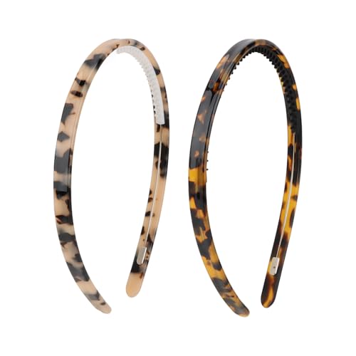 Padorul Acetat-Zähne, Kamm-Stirnbänder für Damen, rutschfester Griff, bequeme Passform für Sport und den täglichen Gebrauch, 2 Stück Padorul Acetat-Zähne, Kamm-Stirnbänder für Damen, rutschfester Griff, bequeme Passform für Sport und den täglichen Gebrauch, 2 Stück von Padorul