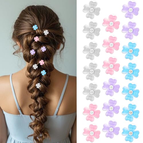 Padorul Kleine Haarspangen, rutschfest, für Damen, Mini-Haarnadeln, mehrfarbig, vierblättriges Kleeblatt-Design, Kunststoff-Haarnadeln, Zubehör für den täglichen Gebrauch, 20 Stück Padorul Kleine Haarspangen, rutschfest, für Damen, Mini-Haarnadeln, mehrfarbig, vierblättriges Kleeblatt-Design, Kunststoff-Haarnadeln, Zubehör für den täglichen Gebrauch, 20 Stück von Padorul