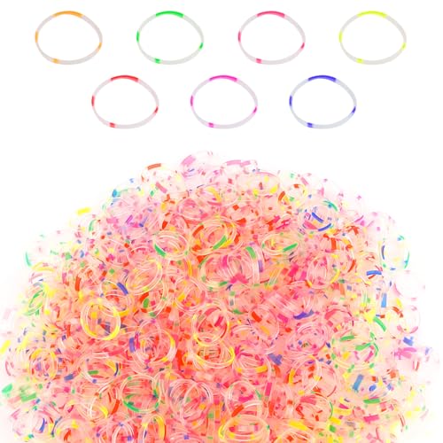 Padorul Kleine elastische Haarbänder für Damen, mehrfarbig, dehnbar, Pferdeschwanz-Halter, Bommeln, kein Metall, zum Anziehen, 1000 Stück Padorul Kleine elastische Haarbänder für Damen, mehrfarbig, dehnbar, Pferdeschwanz-Halter, Bommeln, kein Metall, zum Anziehen, 1000 Stück von Padorul