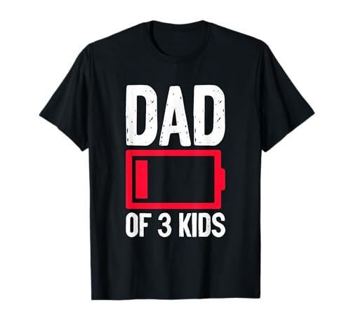 Dad Of 3 Kids Niedriger Drum Papa Stolz T-Shirt von Padre que cría a la familia