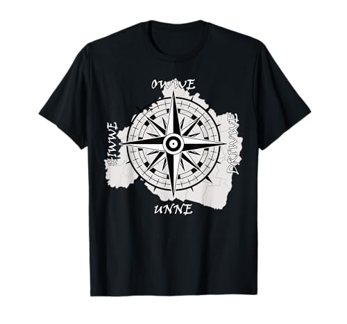 Pälzer Weinfest und Schorleglas Pfälzer Kompass mit pfälzischen Himmelsrichtungen der Pfalz T-Shirt für Herren in Schwarz, S, Kurzarm, Klassische Passform, Sommer, Unique Design von Pälzer Weinfest und Schorleglas