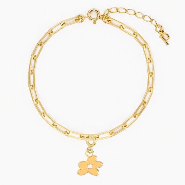 Paeoni Colors Armband mit Blumen-Anhänger aus 18k Gold Vermeil, 925 Sterling Silber Paeoni Colors Armband mit Blumen-Anhänger aus 18k Gold Vermeil, 925 Sterling Silber von Paeoni Colors