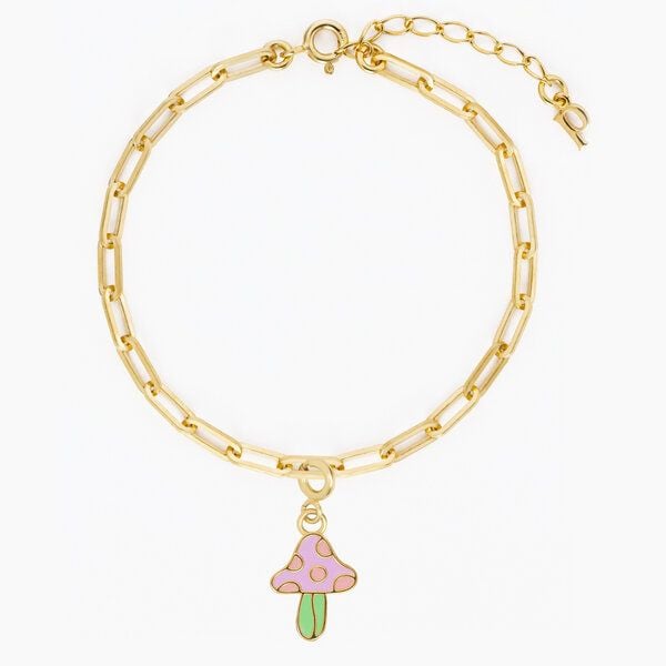 Paeoni Colors Armband mit Pilz-Anhänger aus 18k Gold Vermeil, 925 Sterling Silber Paeoni Colors Armband mit Pilz-Anhänger aus 18k Gold Vermeil, 925 Sterling Silber von Paeoni Colors