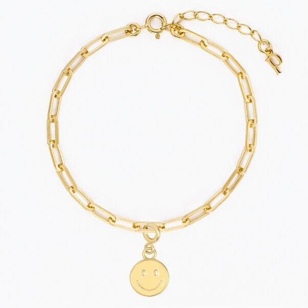 Paeoni Colors Armband mit Smiley-Anhänger aus 18k Gold Vermeil, 925 Sterling Silber Paeoni Colors Armband mit Smiley-Anhänger aus 18k Gold Vermeil, 925 Sterling Silber von Paeoni Colors