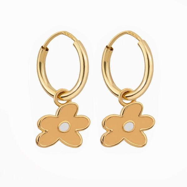 Paeoni Colors Blumen-Creolen, Ohrringe aus 18k Gold Vermeil, 925 Sterling Silber von Paeoni Colors