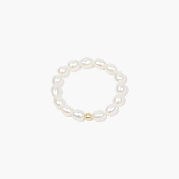 Paeoni Colors Klassischer Perlenring aus Süßwasserperlen und 18k Gold Vermeil, 925 Sterling Silber Paeoni Colors Klassischer Perlenring aus Süßwasserperlen und 18k Gold Vermeil, 925 Sterling Silber von Paeoni Colors