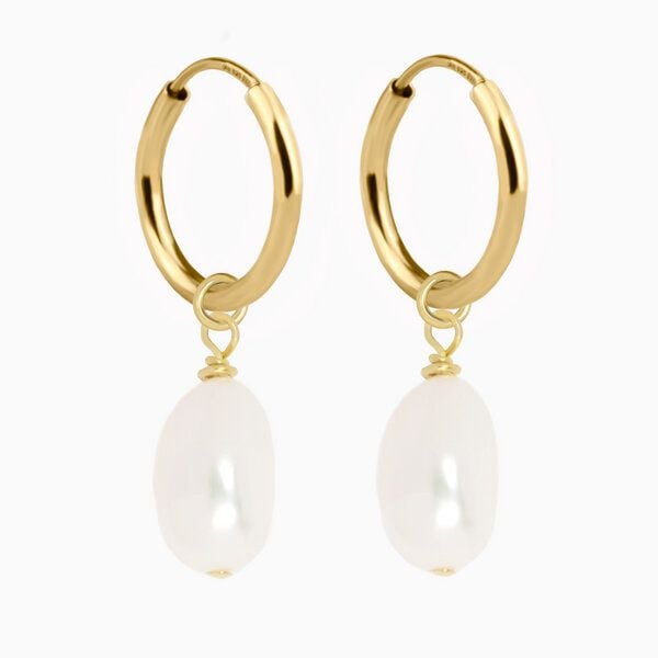 Paeoni Colors Perlen-Creolen, Ohrringe aus 18k Gold Vermeil & Süßwasserperlen von Paeoni Colors