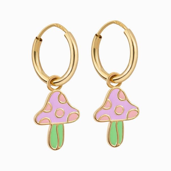 Paeoni Colors Pilz-Creolen, Ohrringe aus 18k Gold Vermeil, 925 Sterling Silber von Paeoni Colors