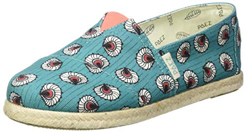 Paez Mädchen Classic Print Espadrilles, Türkis (Wax Turquoise 022) von Paez