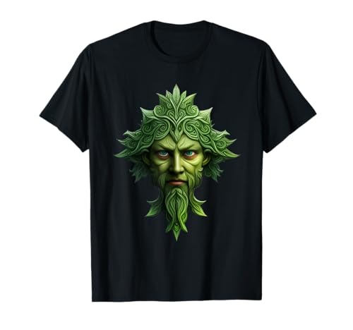 The Mountain Herren Celtic Wicca Heidnischer Grüner Mann T-Shirt von Jack Of The Wood Green Man Pagan Designs by taiche