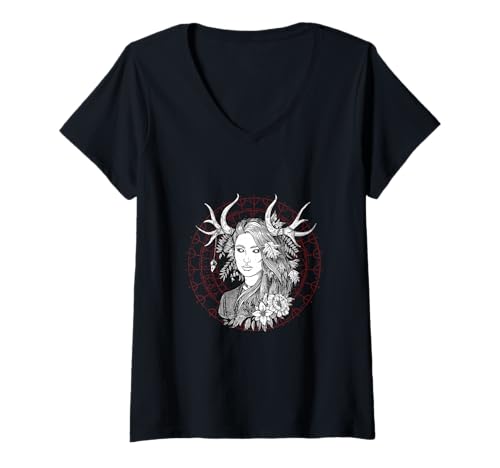 Damen Heilung Nordic Shaman Mädchenhemd T-Shirt mit V-Ausschnitt Damen Heilung Nordic Shaman Mädchenhemd T-Shirt mit V-Ausschnitt von Pagan heilung tee shaman for viking lovers apparel