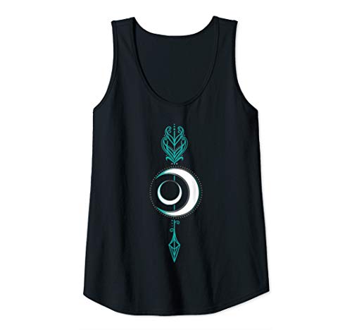 Damen Göttin Diana Mond mit Pfeil und Bogen Symbol der Mondgöttin Tank Top von Pagan und Wicca Art von Christine Krahl