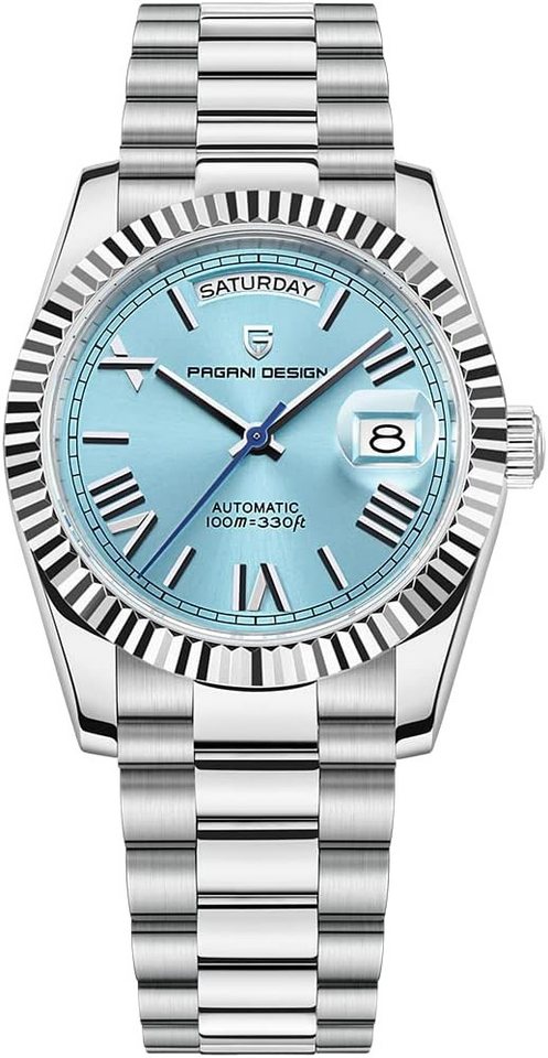Pagani Design Automatikuhr Automatikuhr Mechanische Armbanduhr DD Herren Damen Edelstahl Saphir, (inklusive Box, Bedienungsanleitung, Garantiekarte und Uhr) von Pagani Design