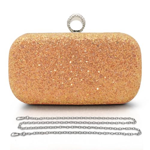 Pahajim Damen Clutch Glitzer Tasche Abendtasche Damen Elegante Kleine Handtasche Strass Clutch Umhängetasche für Hochzeit Party Date von Pahajim