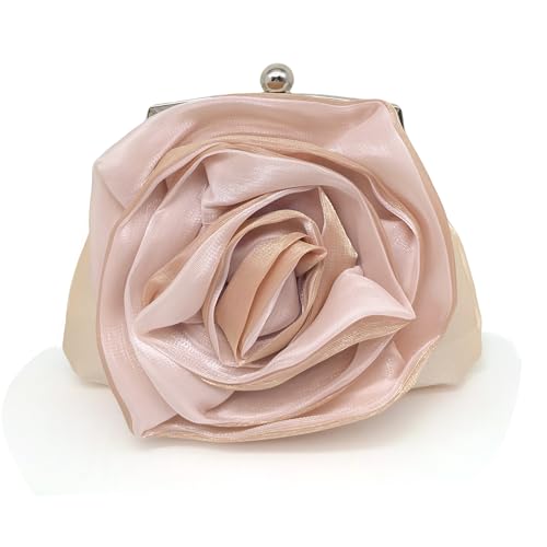 Pahajim Damen Clutches Abendtasche Elegante Blumen Umhängetasche Kleine Braut Tasche für Hochzeit Party Date (Champagner) von Pahajim